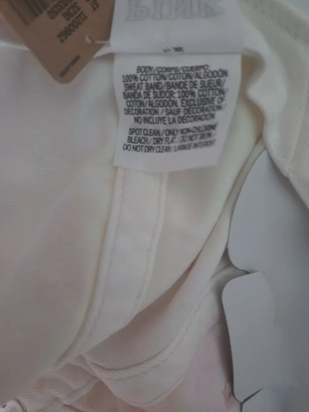 Victoria's Secret PINK White Multi/Tie Dye Baseball Hat One Size New With Tags - Picture 8 of 13